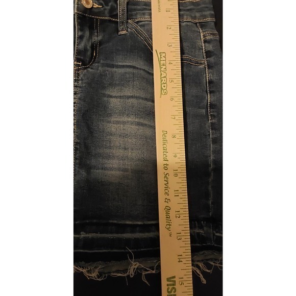 Women's Kancan Distressed Raw Hem Denim Skirt Size 26 - Picture 7 of 7
